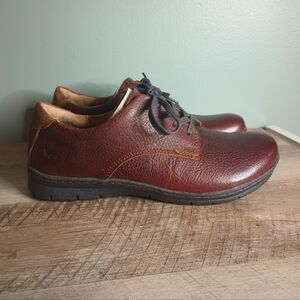 BOC Born Womens Academia Lace Up Leather Oxfords 9 Pebbled Brown Retro